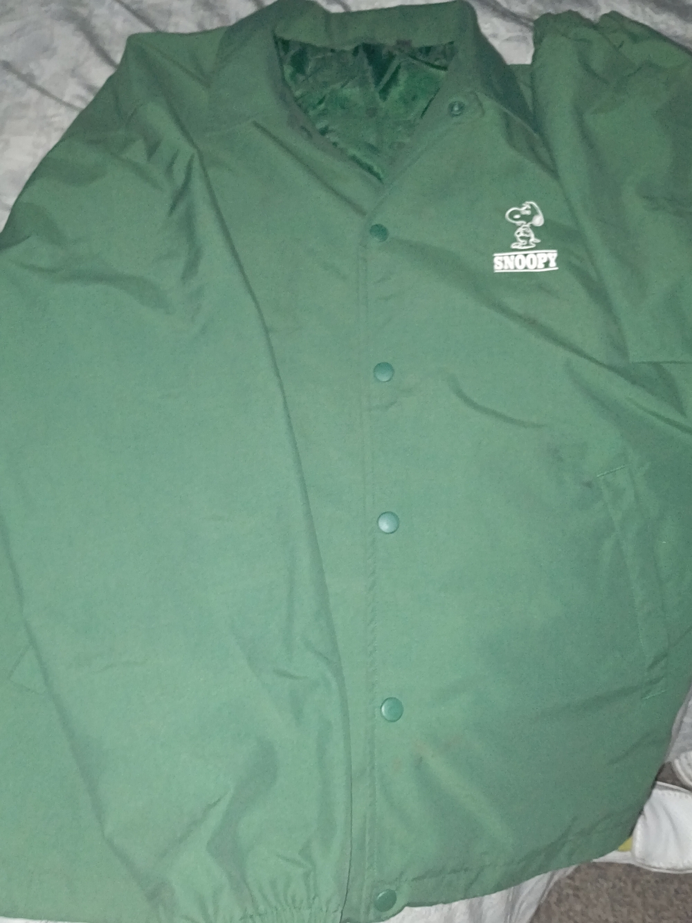 Uniqlo Green Snoopy Coach Jacket